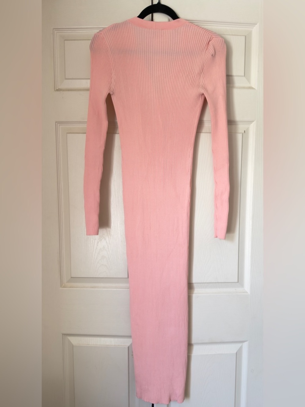 STAUD Pink Ribbed Button-Front Dress - Picture 3 of 4